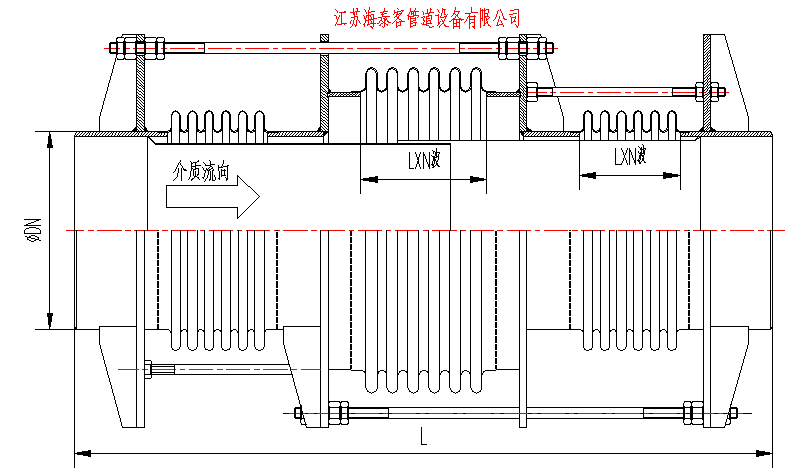 ZP直管壓力平衡型膨脹節(jié)結(jié)構(gòu)