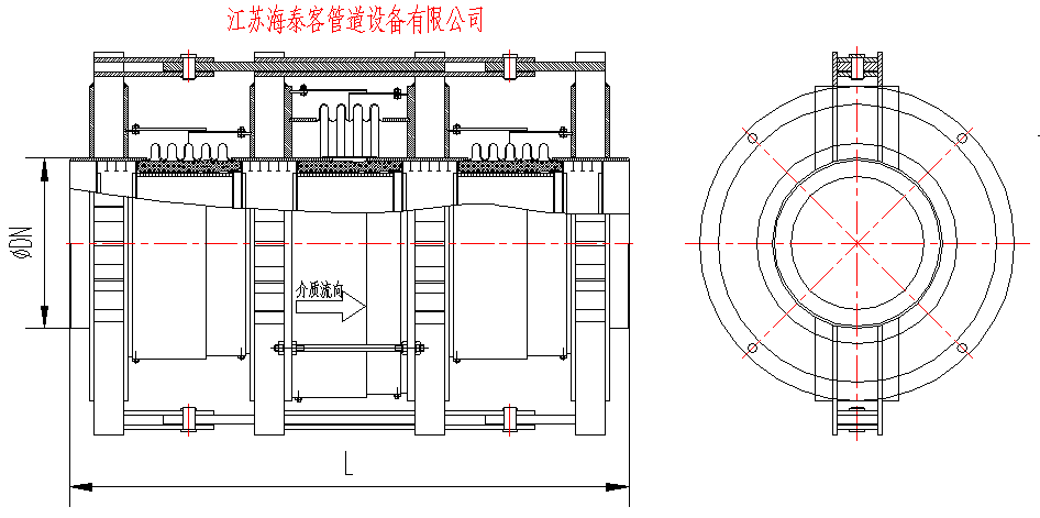 FHZP復(fù)合直管壓力平衡型膨脹節(jié)結(jié)構(gòu)